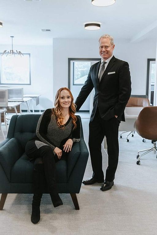 Doug Rupiper, owner, and Sarah Day, manager, at the R Mutual Space office building at 2115 E. Sherman Ave. in Coeur d'Alene. Photo by Brokken Images Photography.