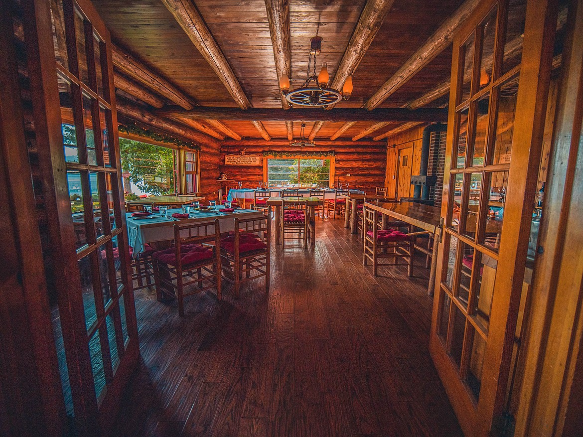 The restaurant at the Holland Lake Lodge serves gourmet American cuisine and is known for specials like pistachio-crusted halibut. (Courtesy of Travis Kauffman)