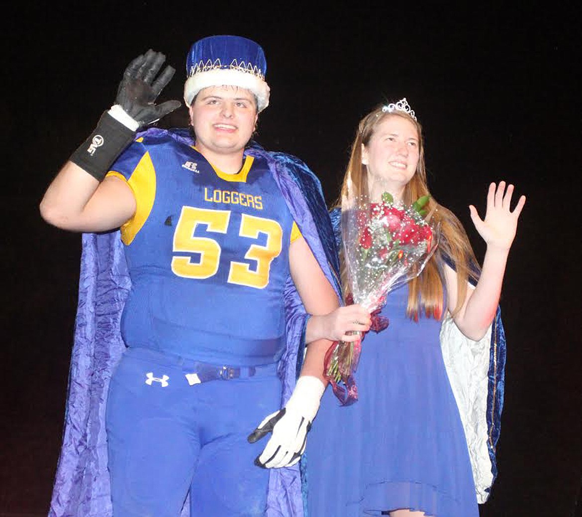 Homecoming King Cyrus Sweedman and Queen McKenzie Proffitt. (Paul Sievers/The Western News)