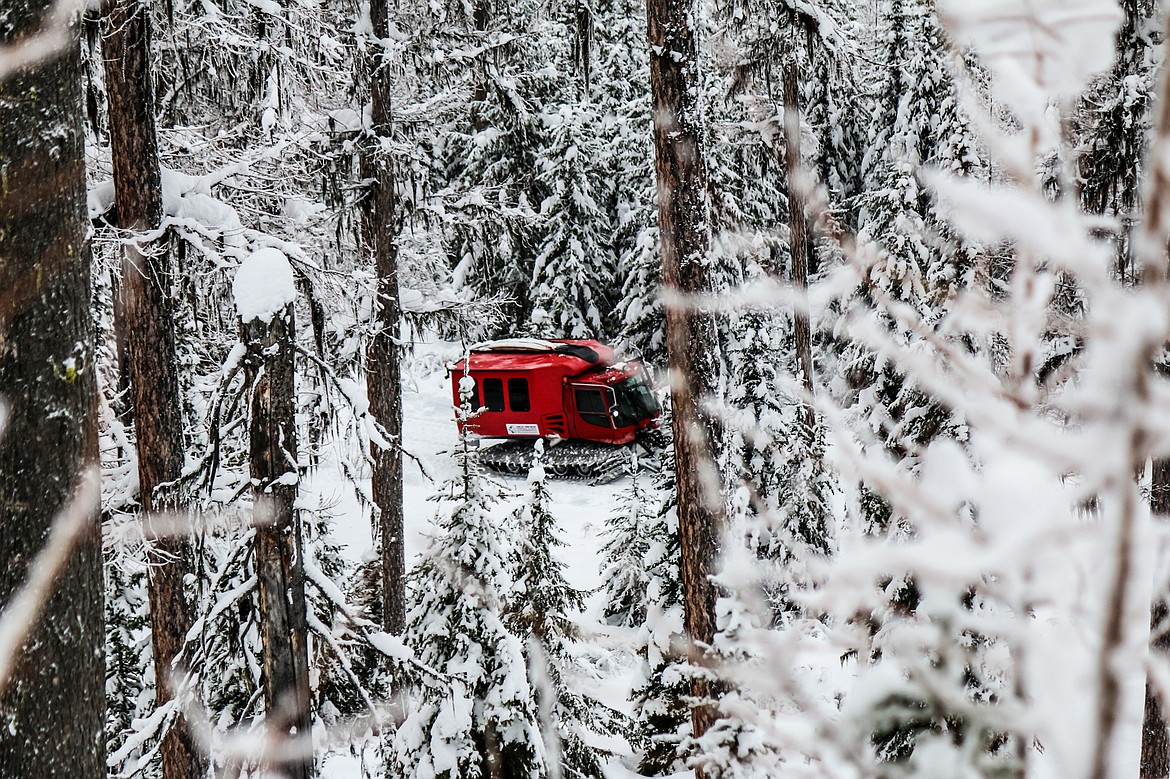 Great Northern Powder Guides provides backcountry skiing trips in the Stillwater State Forest using large snowcats to transport skiers and snowboarders. (Photo courtesy GNPG)