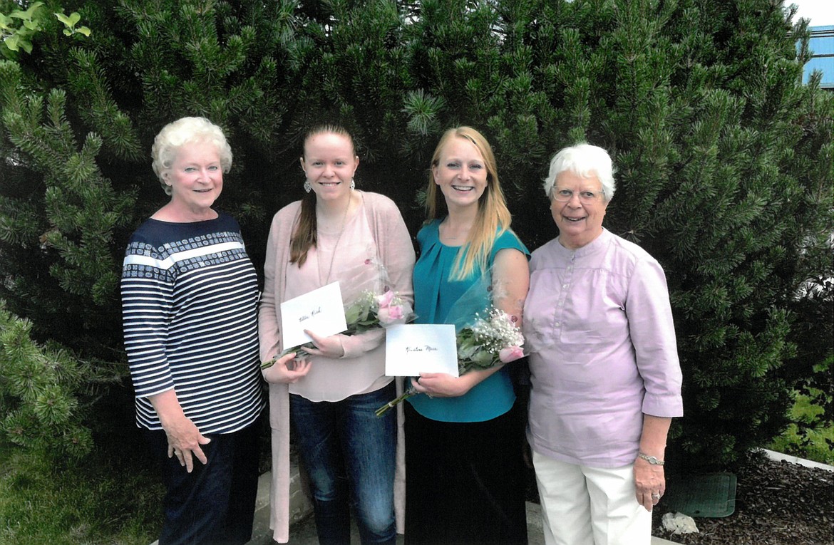 The Idaho Lambda Chapter of Alpha Delta Kappa recently honored two Bonner County residents with academic scholarships to be used during the 2019-&#146;20 school year. Pictured above are Diane Copley of Lambda Chapter, Kellie Rich of Sagle, Kristine Mire of Sagle, and Velma Westcott of Lambda Chapter. Rich is a junior at the University of Idaho, majoring in mathematics while Mire is majoring in elementary education through Lewis-Clark State College.

(Courtesy photo)