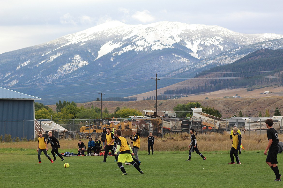 PLAINS vs. Thompson Falls in Soccer, last Saturday, during the cold and the snow. (John Dowd/Clark Fork Valley Press)