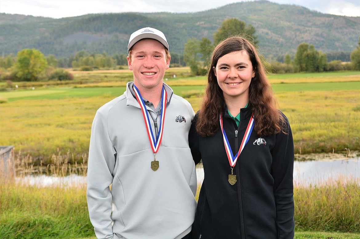 Whitefish&#146;s Cameron Kahle and Ella Shaw were both individual champions at the Western A Divisional Golf Tournament. (Jeff Doorn photo)