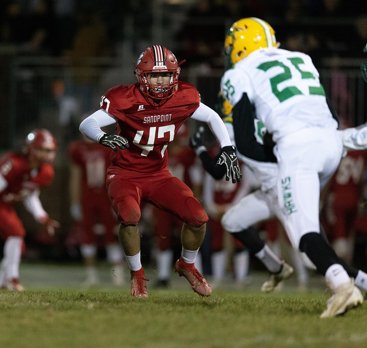 (Photo courtesy of JASON DUCHOW PHOTOGRAPHY)
Junior linebacker Isaac Webb had a career night against Lakeland, recording three sacks to lead the Bulldogs defense.