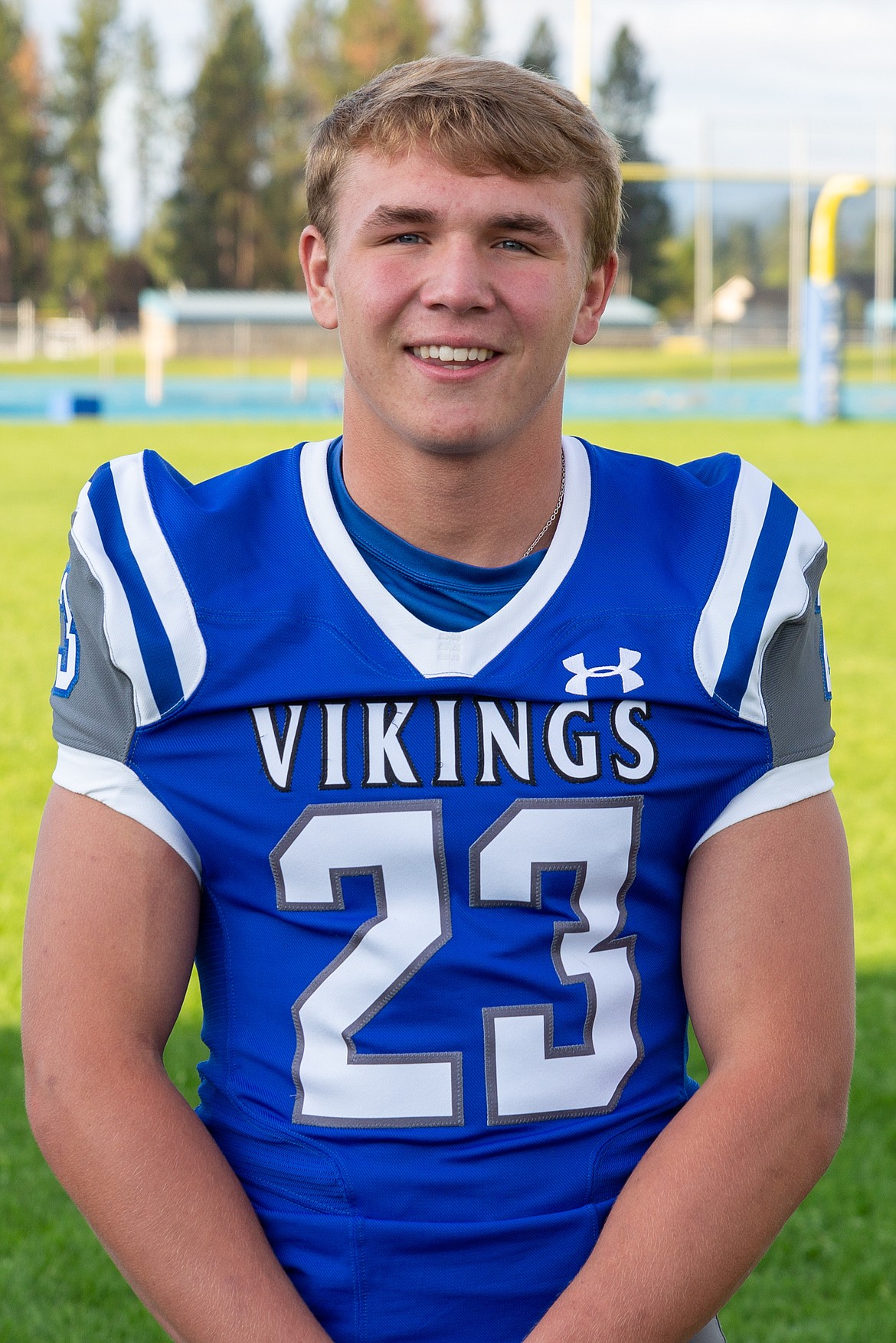 Photo by CHERYL NICHOLS PHOTOGRAPHY
Sophomore running back Gunner Giulio is this week&#146;s Coeur d&#146;Alene High School Nosworthy&#146;s Hall of Fame Offensive Player of the Week. Giulio caught eight passes for 116 yards and rushed six times for 24 yards in the Vikings&#146; 28-12 victory over Lewiston last Friday.