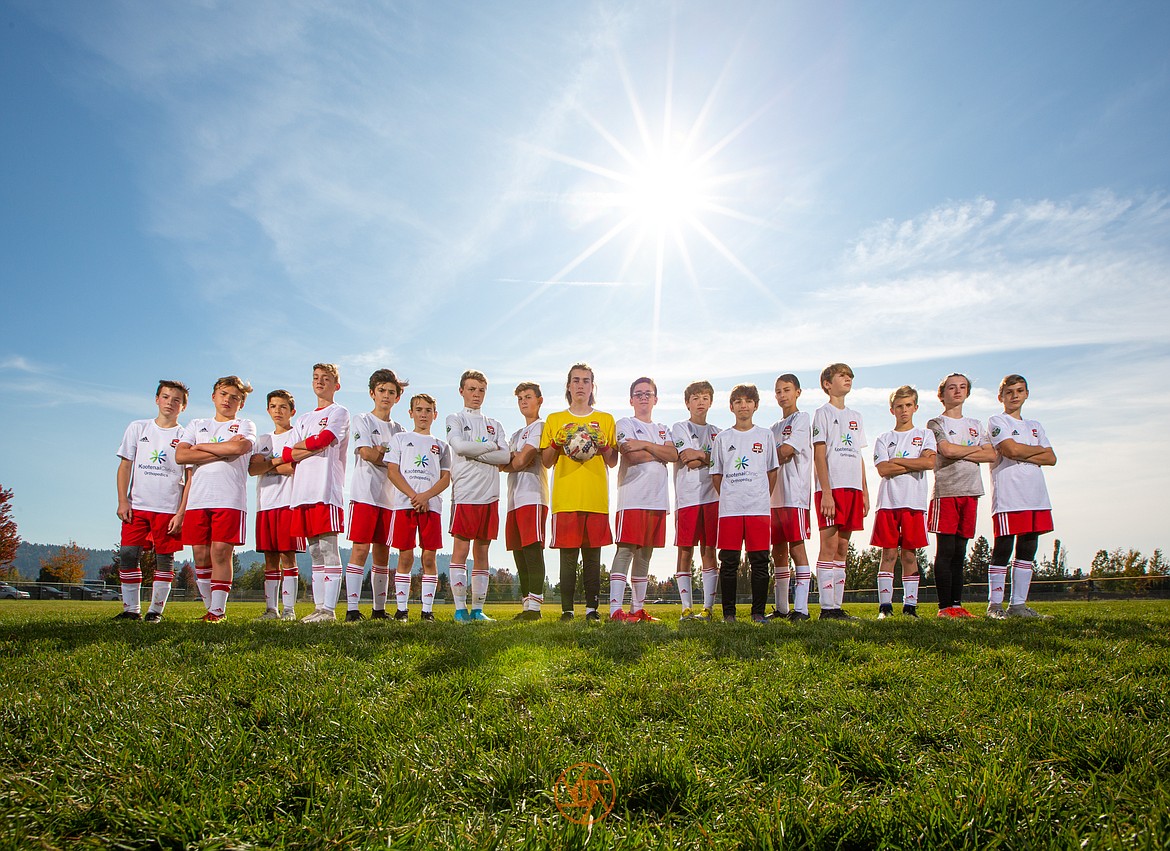 Photo courtesy BUSCEMA PHOTOGRAPHY
Saturday, the Timbers North FC &#146;06 Boys White boys soccer team dominated FC Spokane B2006 Premier Vela with a final score of 6-0. Goals were made by Landon Miller, Jackson Nickel, Grayson Storey, Spencer Nelson, and two goals were made by Ryder &#147;Grant&#148; Schofield. Caleb Krell was goalkeeper and had at least 7 saves. Pictured from left are Jackson Nickel, Gabriel Jones, Canyon Spencer, Landon Miller, Giovanni Carlino, Spencer Nelson, Logan Delbridge, Bryant Donovan, Caleb Krell, Devin Pearson, Grayson Storey, Ari Rumpler, Jaben Cline, Preston Coburn, Jaren Knopp, Grant Scofield and Isaac Buscema.