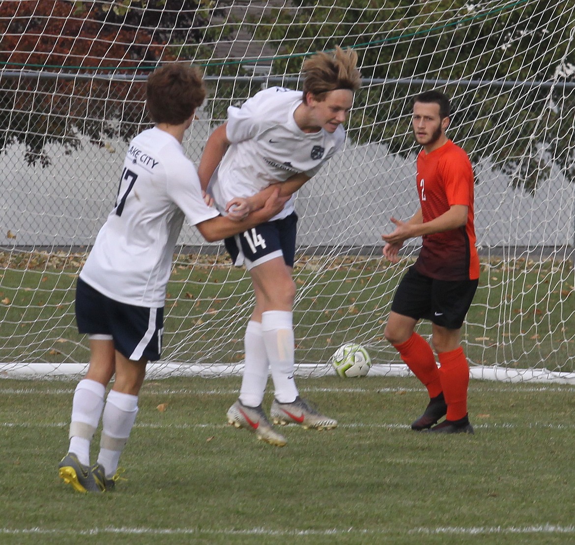 JASON ELLIOTT/Press
Lake City&#146;s Bryce Allred celebrates after scoring a goal in the 62nd minute against Post Falls.