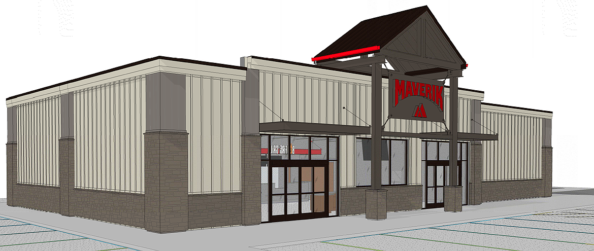 Courtesy image
This drawing shows the design of the Maverik store under construction at the intersection of Dalton Avenue and Government Way.