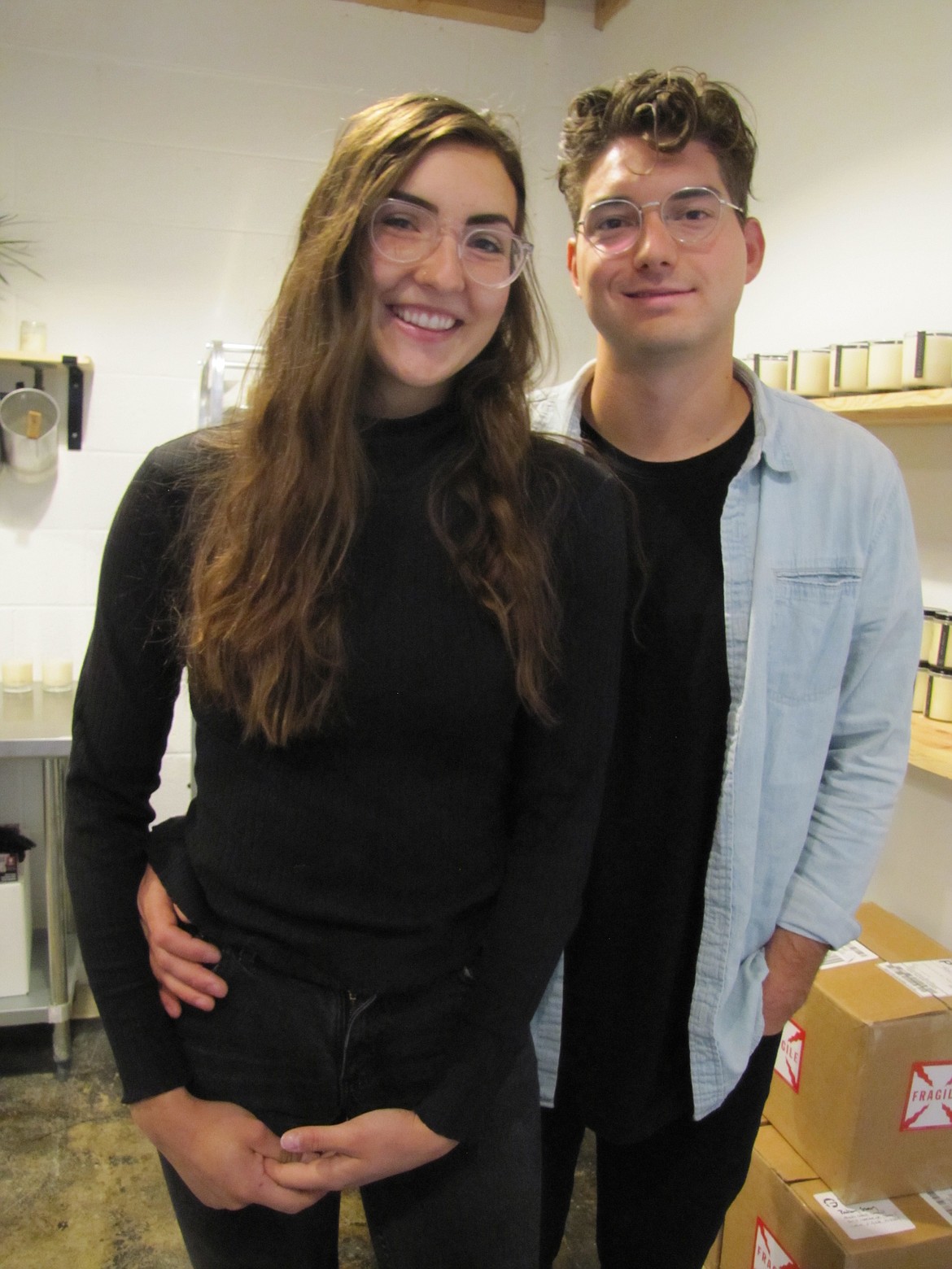 Ransom and Sarah Storm are the owners of Inland Candle Co. in downtown Coeur d&#146;Alene, where they make all-natural candles. (Photo by Keith Erickson)