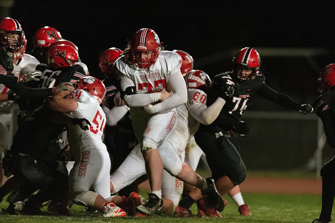 (Photo courtesy of JASON DUCHOW PHOTOGRAPHY)
Junior defensive lineman Keith Jensen powers into the end zone for a 2-yard touchdown during the fourth quarter of Friday&#146;s game.