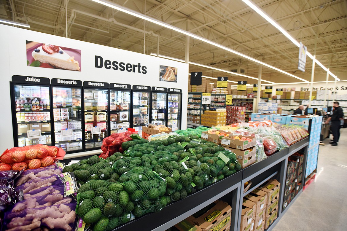 A selection of dry produce near the dessert freezer at Smart Foodservice in Kalispell on Thursday, Oct. 10. (Casey Kreider/Daily Inter Lake)