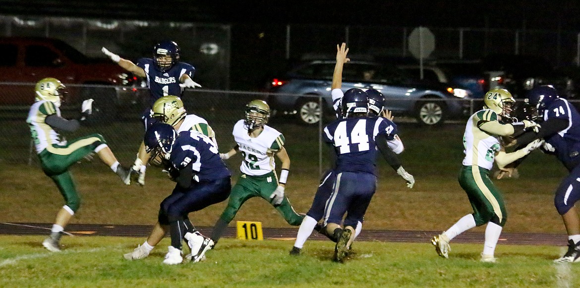 Photo by MANDI BATEMAN
Evan Barajas catching some air during the first homegame.