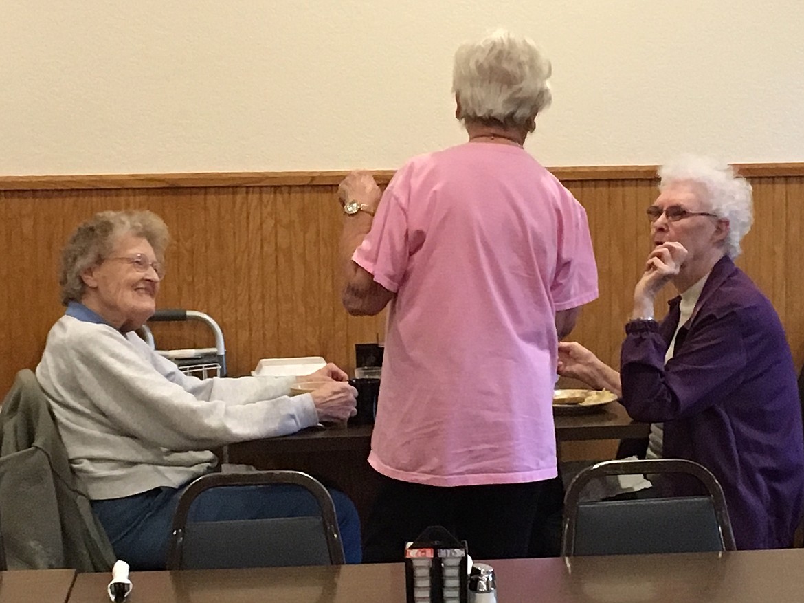 (Courtesy Photo)
Blanche Studer taking orders during the fundraising dinner.