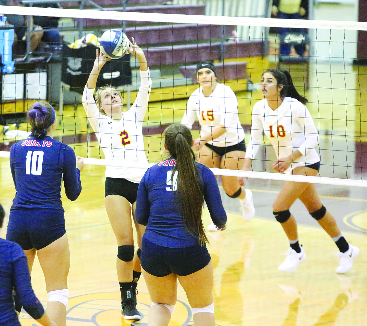 File photo
Serina Haneberg (2) sets a ball for her teammates last season.