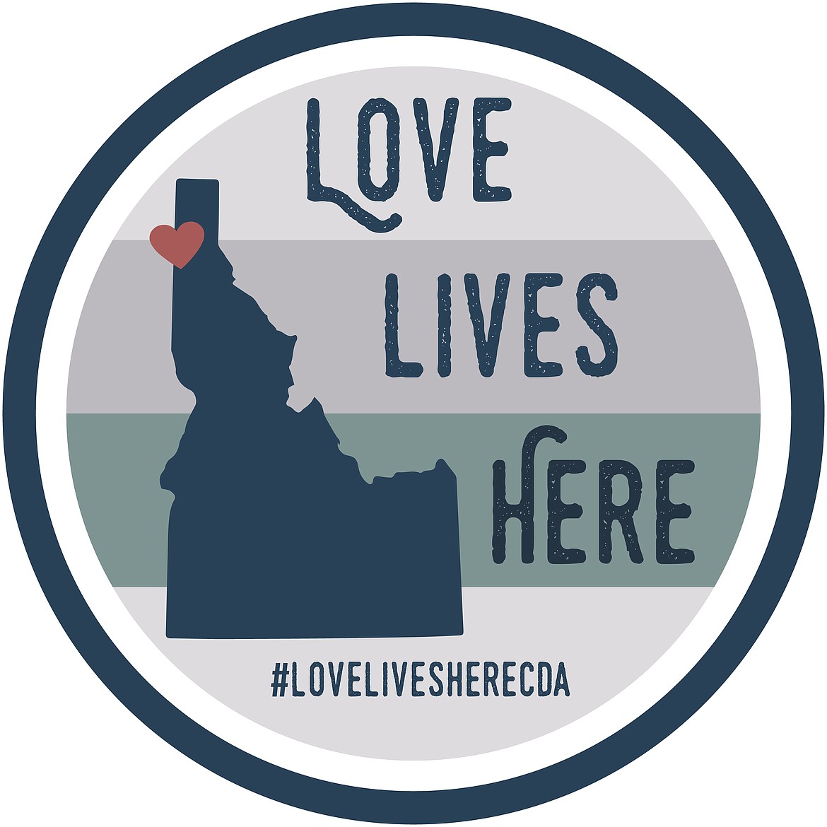 Image courtesy of Laura Tenneson 
Tourists and locals might notice this sticker mounted to business doors and in the windows of Coeur d&#146;Alene homes. A new anti-hate campaign &#151; Love Lives Here CDA &#151; aims to unite residents, business owners and community leaders in a coalition against racist proliferation.