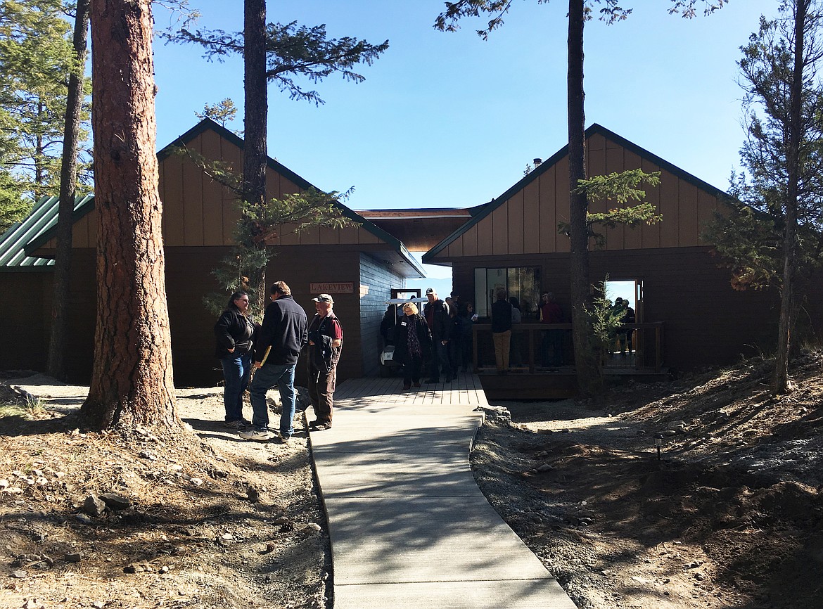 The new Lakeview Cabin Complex is dedicated at Flathead Lake Bible Camp on Saturday, Oct 12. The complex was built to improve wheelchair access facilities at the camp and features two cabins, a community room, bathrooms and showers compliant with the Americans with Disabilities Act. (Photo courtesy of Flathead Lake Bible Camp)