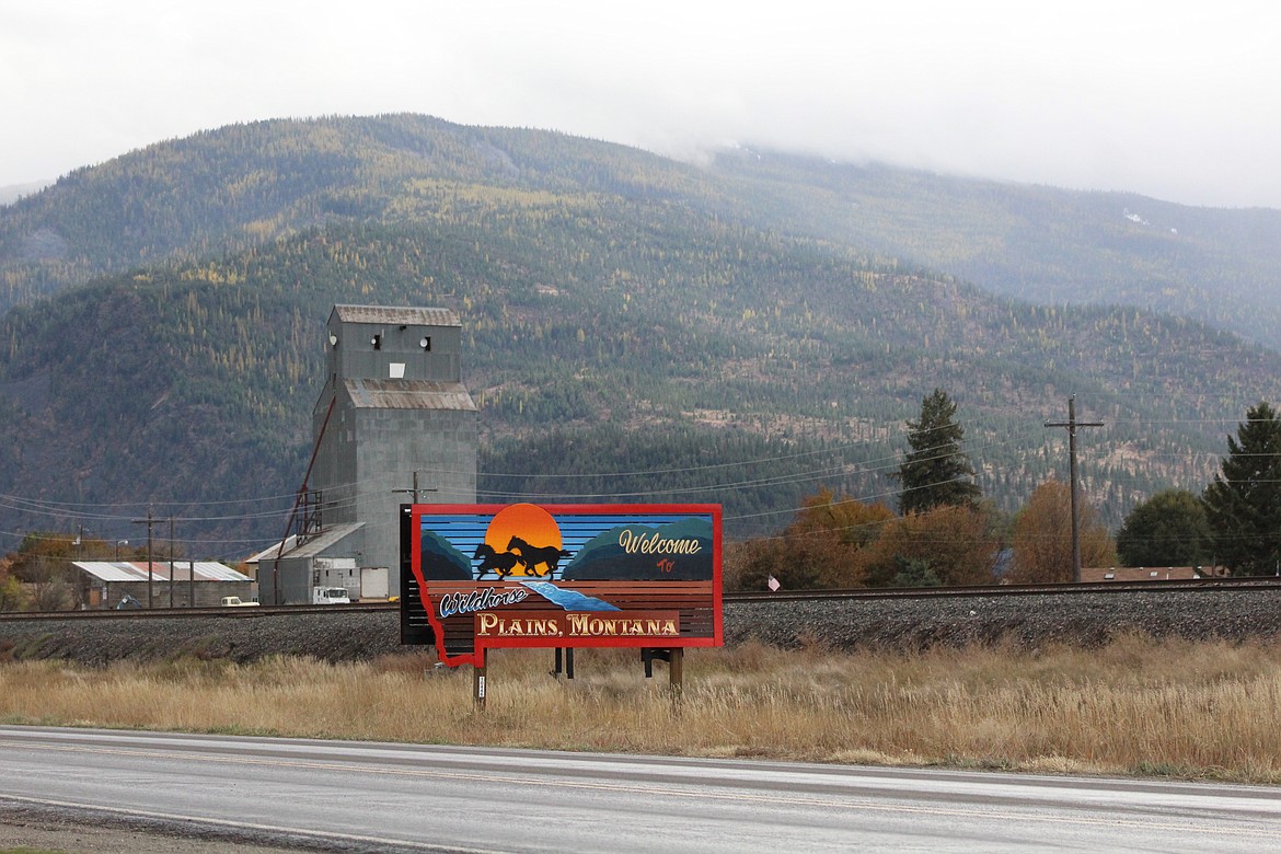 THE NEW Plains town sign located at the western entrance to the town, along Montana 200. (John Dowd/Clark Fork Valley Press)