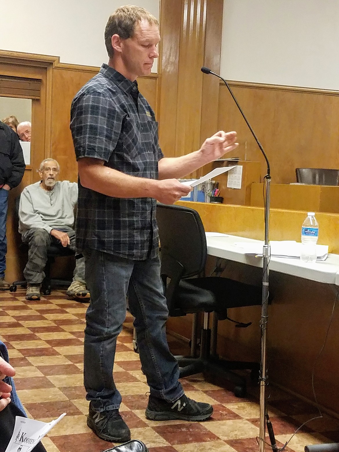 Photo by TONIA BROOKS
Jim Ball during opening statements regarding his application to create a subdivision off of Shamrock Road.