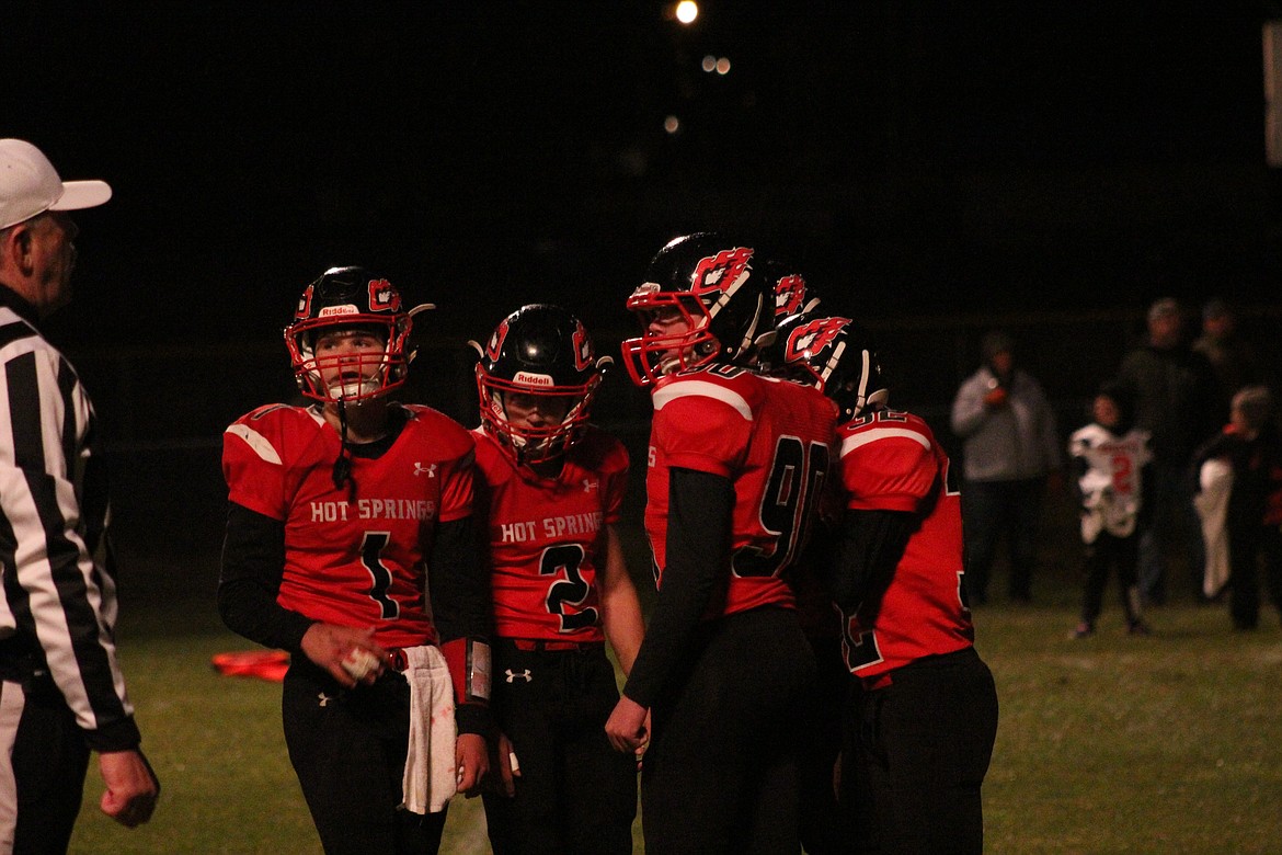 THE HOT Springs team waiting for their play last Friday night. (John Dowd/Clark Fork Valley Press)