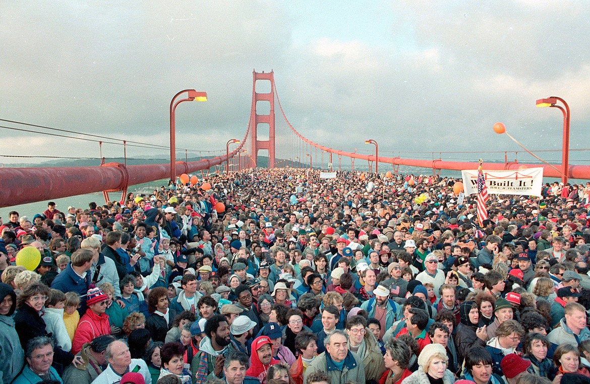 GOOGLE IMAGES
Golden Gate Bridge crowd of 300,000 in 2012, the bridge&#146;s 75th anniversary.