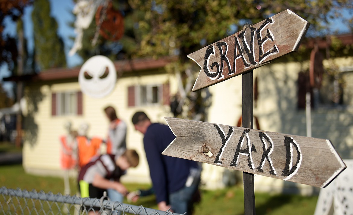 Welcome to the &quot;Grave Yard&quot; a Halloween project by Cody, Renee, Clara and Joel Jones.(Brenda Ahearn/Daily Inter Lake)