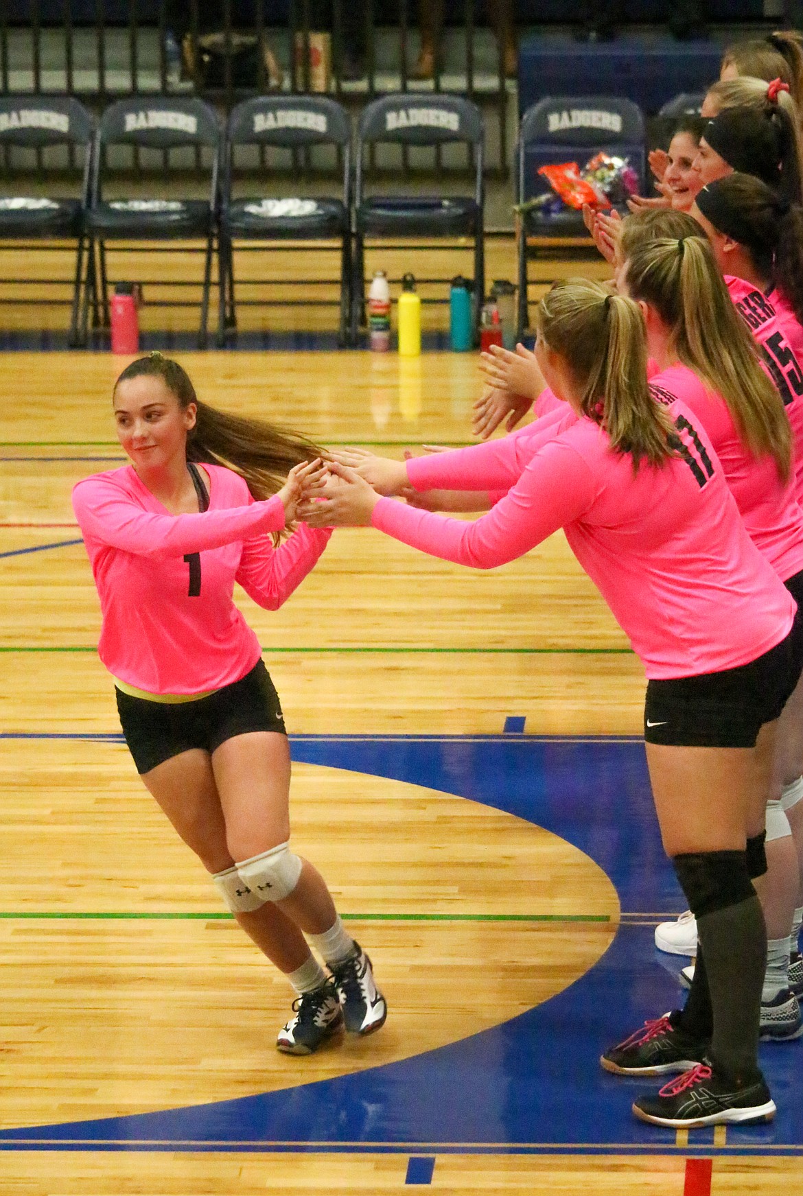 Photo by MANDI BATEMAN
Senior Dina Cook-Petty is introduced on Senior Night at the start of the game.