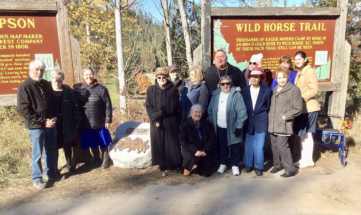 (Courtesy photo)
Daughters of the American Revolution, Wild Horse Trail Chapter, recently held a dedication ceremony to honor the Kootenai (Ktunaxa) Indians for their contributions to early exploration of the Paradise Valley area of Boundary County. Pictured are members of the chapter, Boundary County officials and representatives from the Kootenai Tribe of Idaho.