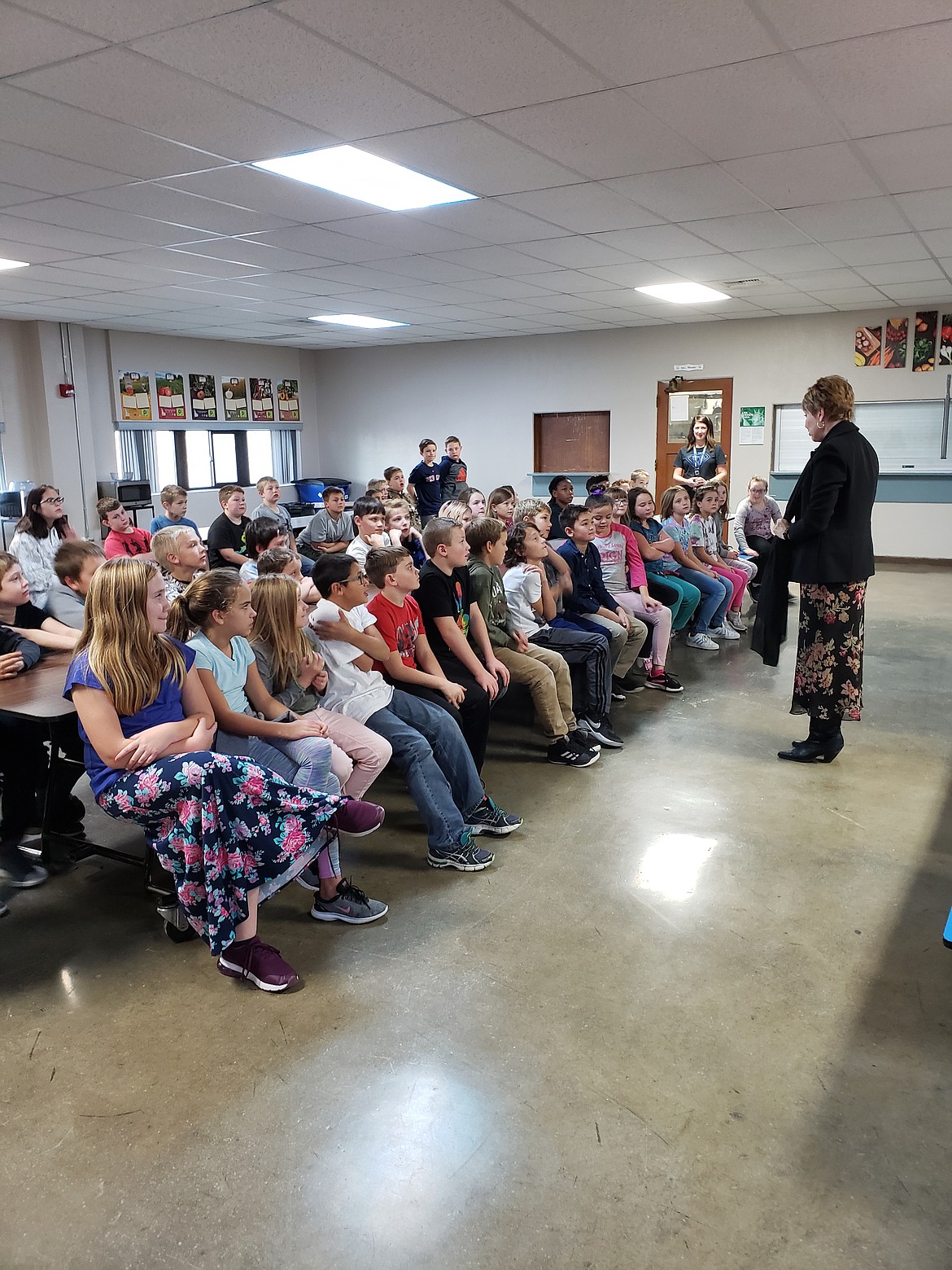 Photo by GLENDA POSTON
State of Idaho Treasurer, Julie Ellsworth, answered questions for the students.