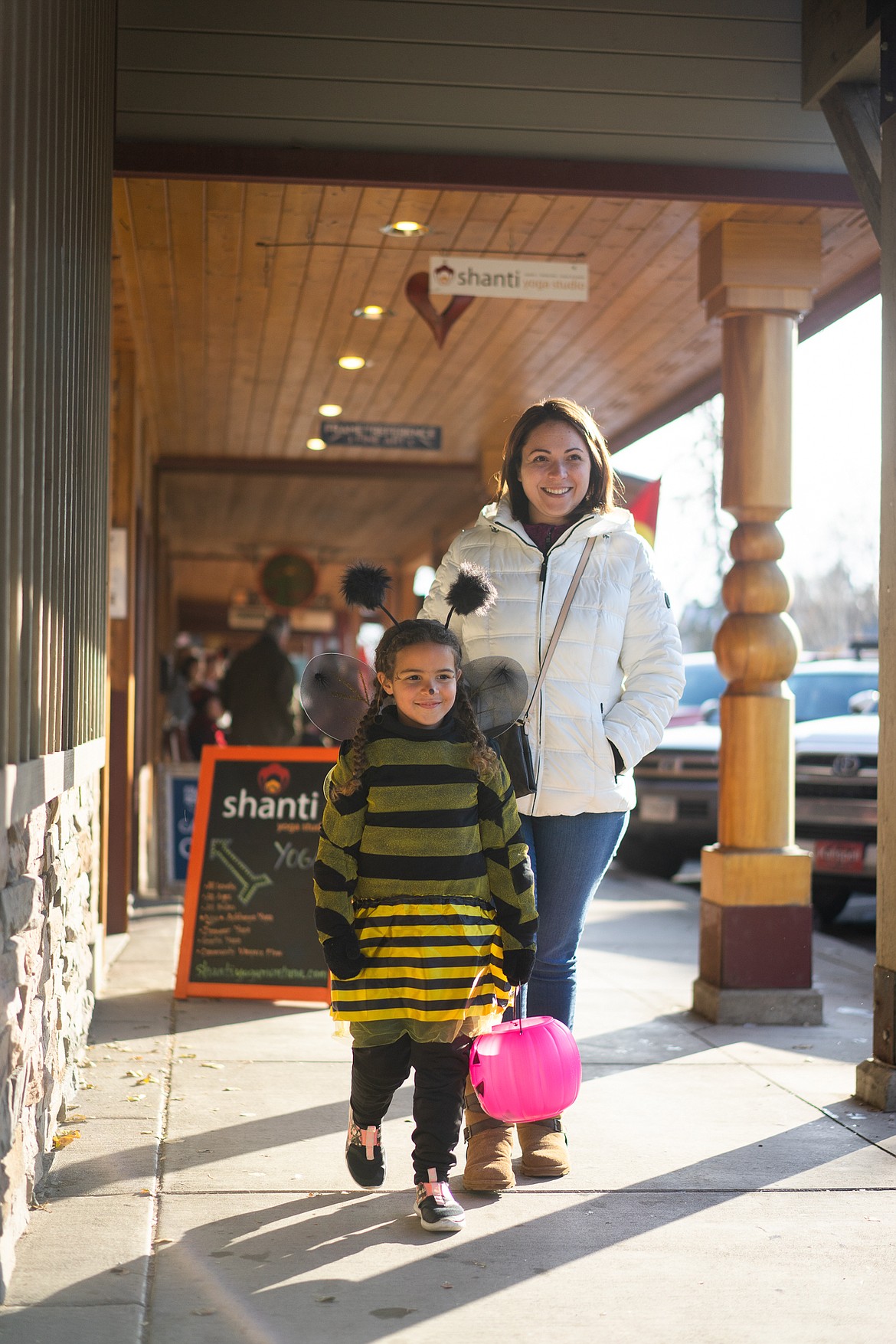 A bee buzzes around for candy during the Whitefish Trick or Treat downtown on Thursday. (Daniel McKay/Whitefish Pilot)