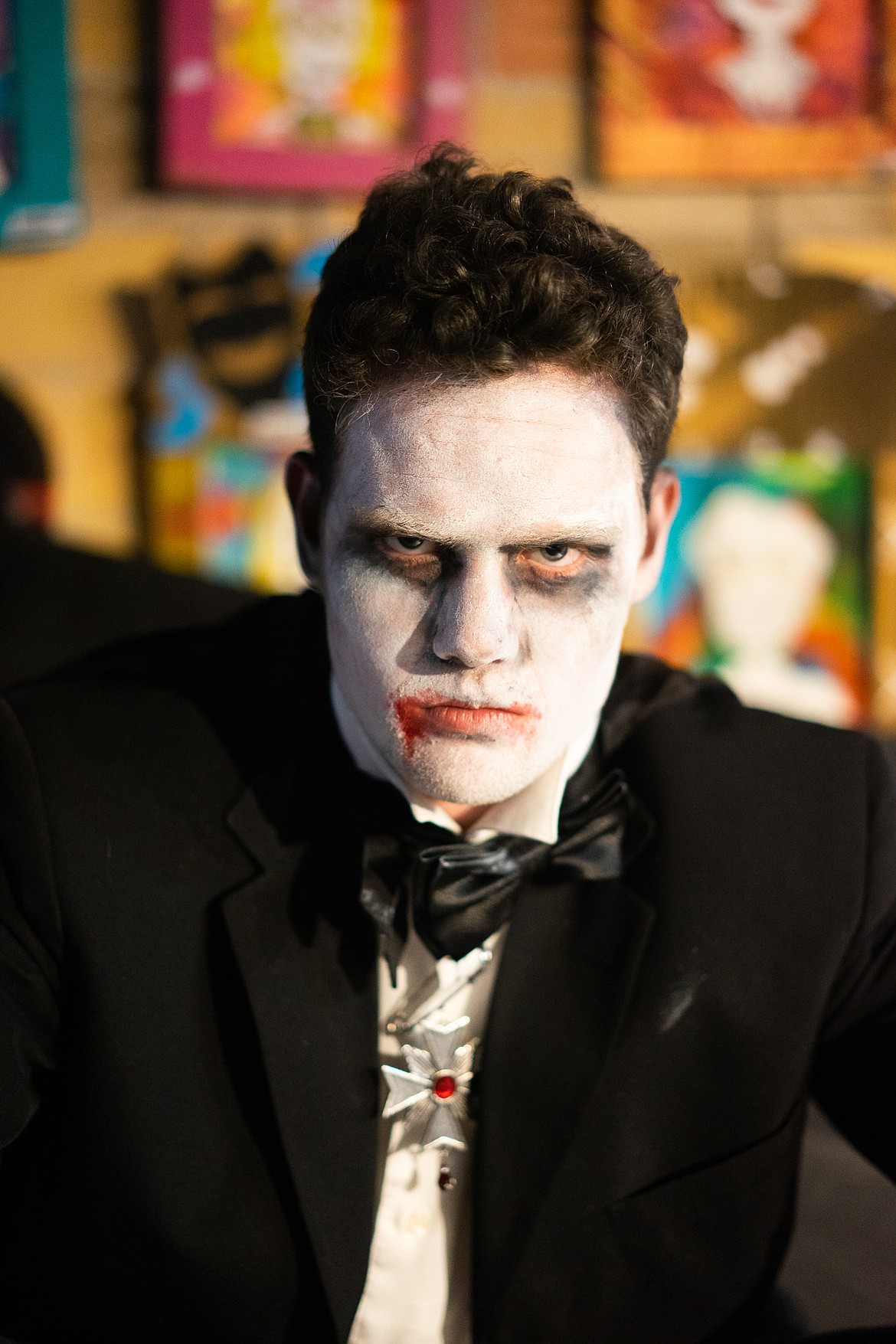 A man rose from the dead at Stumptown Art Studio during the Whitefish Trick or Treat downtown on Thursday. (Daniel McKay/Whitefish Pilot)