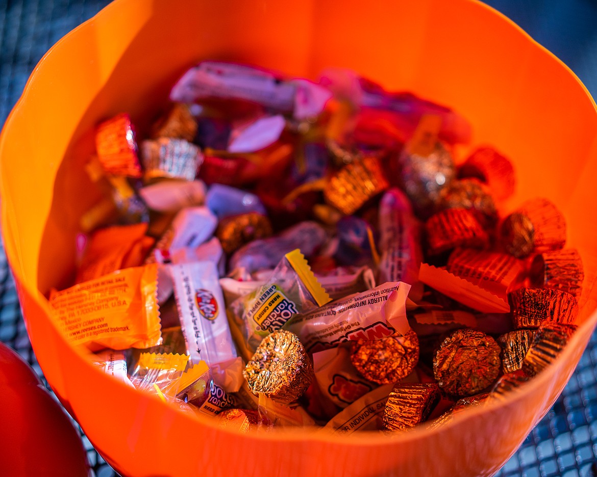 Plenty of candy changed hands during the Whitefish Trick or Treat downtown on Thursday. (Daniel McKay/Whitefish Pilot)