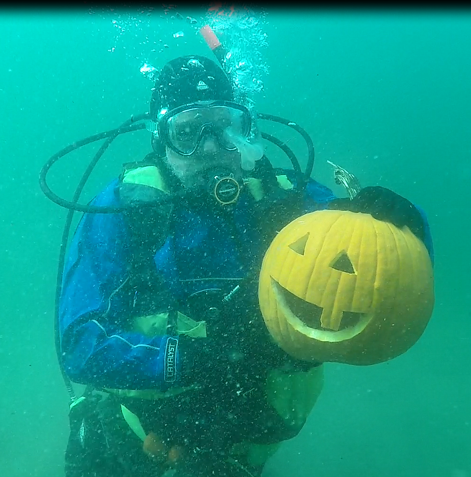 Photo by BCSO
Clint Randall with his completed pumpkin.