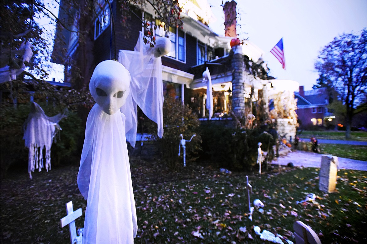 Halloween decorations outside the historic Agather House on Fifth Avenue East in Kalispell on Thursday, Oct. 24. (Casey Kreider/Daily Inter Lake)