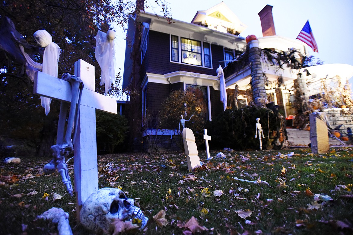 Halloween decorations outside the historic Agather House on Fifth Avenue East in Kalispell on Thursday, Oct. 24. (Casey Kreider/Daily Inter Lake)