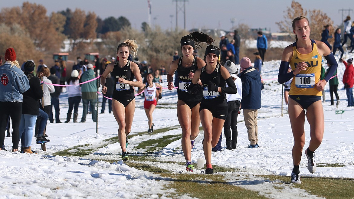 Courtesy photo
Kara Story, No. 33, keeps pace with her Idaho teammates during the Big Sky Conference cross country championship race on Saturday in Greeley, Colo. Story, a Coeur d&#146;Alene High product, finished 16th overall.