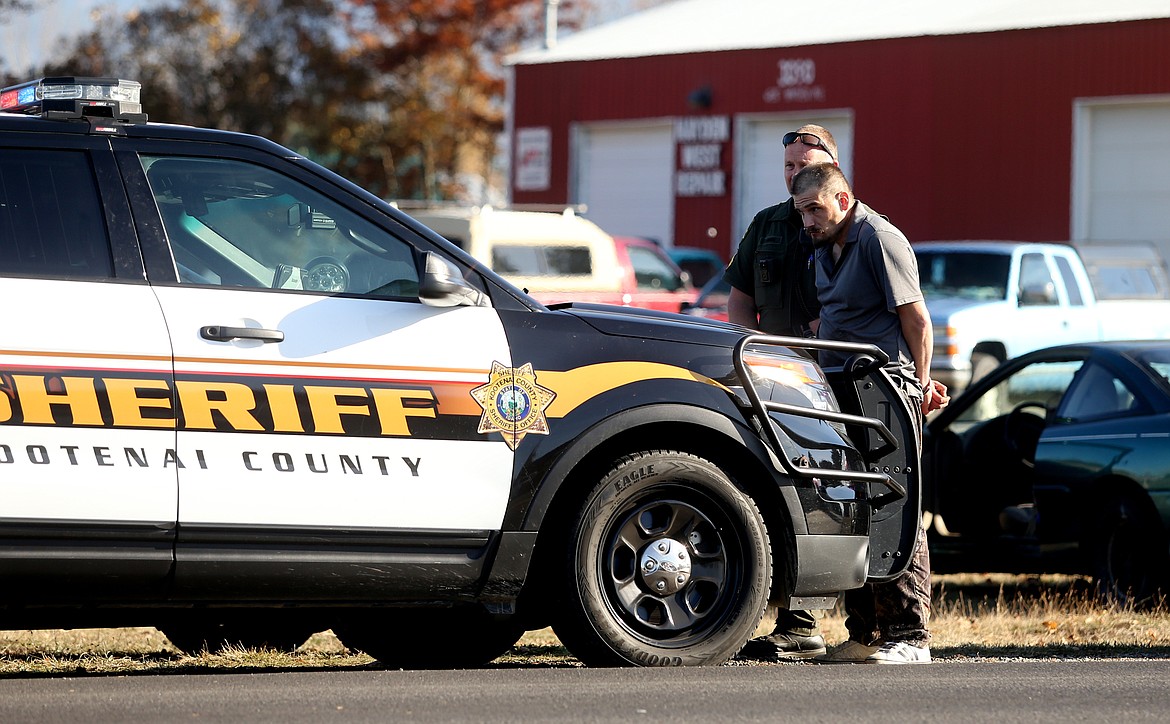 LOREN BENOIT/Press
Mathew R. McLean, 34, was arrested around 1 p.m. Friday after an in-car altercation near the intersection of Hayden Avenue and Atlas Road. Deputies said McLean is accused of wielding a knife, driving a woman to jump from a northbound passenger car. No injuries were reported.