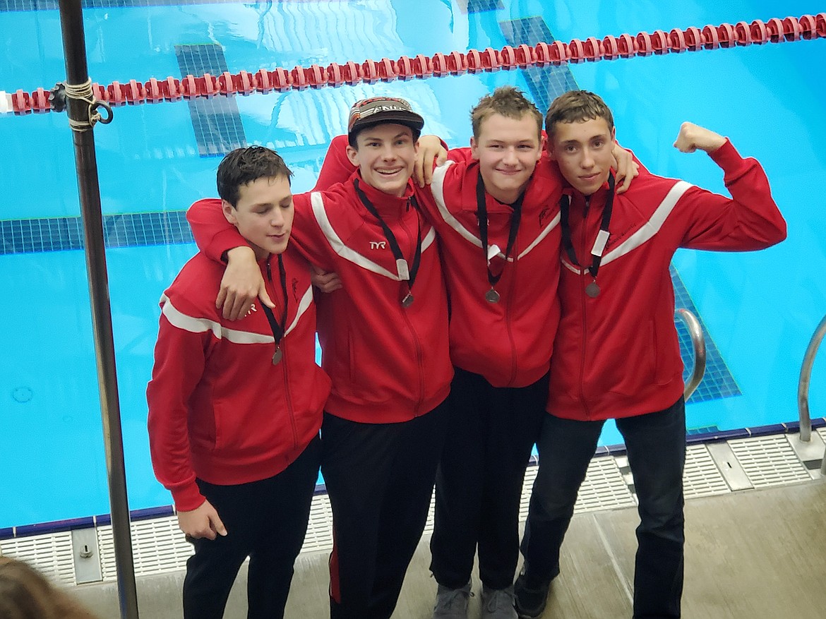 Courtesy photo/ Wallace Swimming&#146;s 400 meter Relay Team. Pictured (from left) are Will Farkas, Dorsey Pearson, Jorden McNeil and Aydin Hazs.