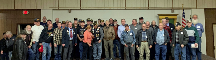 Photo by SHARON HOWARD
Vietnam Veterans from the Silver Valley pose after receiving their Vietnam Veteran Commemoration Pin.