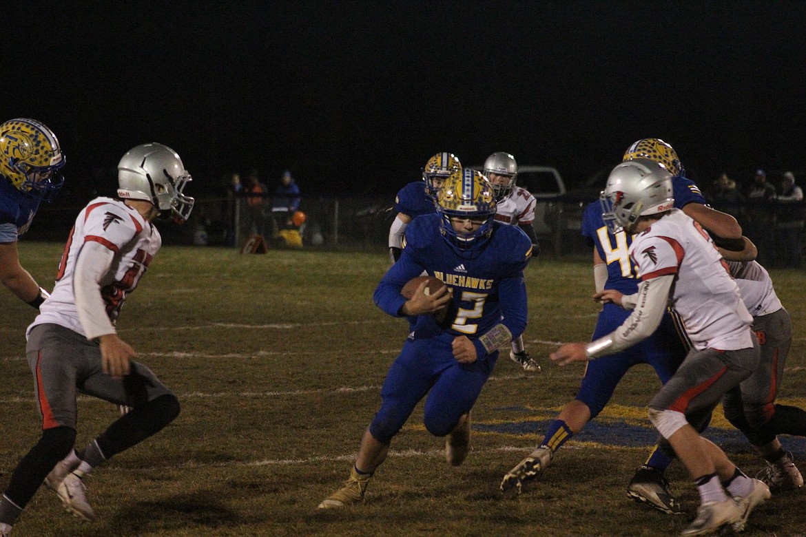 TREY FISHER scores a touchdown last Friday Night. (John Dowd/Clark Fork Valley Press)