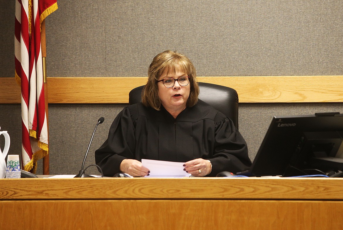 District Judge Cynthia K.C. Meyer addresses attendees at mental health court on Thursday. (LOREN BENOIT/Press)