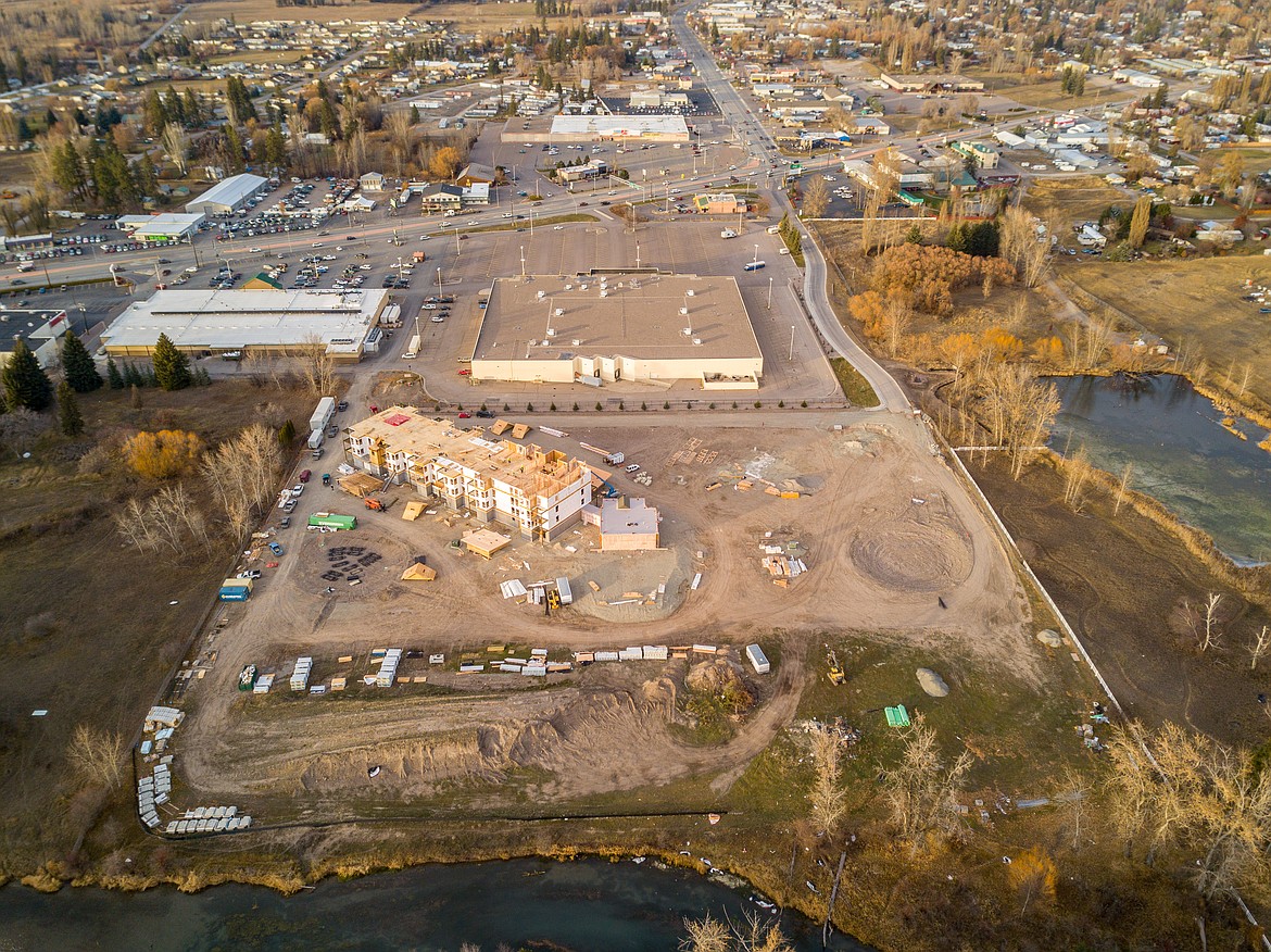 This aerial photo shows the 11-acre property and the new pond created by Snappy Sports Senter and the Montana Department of Natural Resources and Conservation.