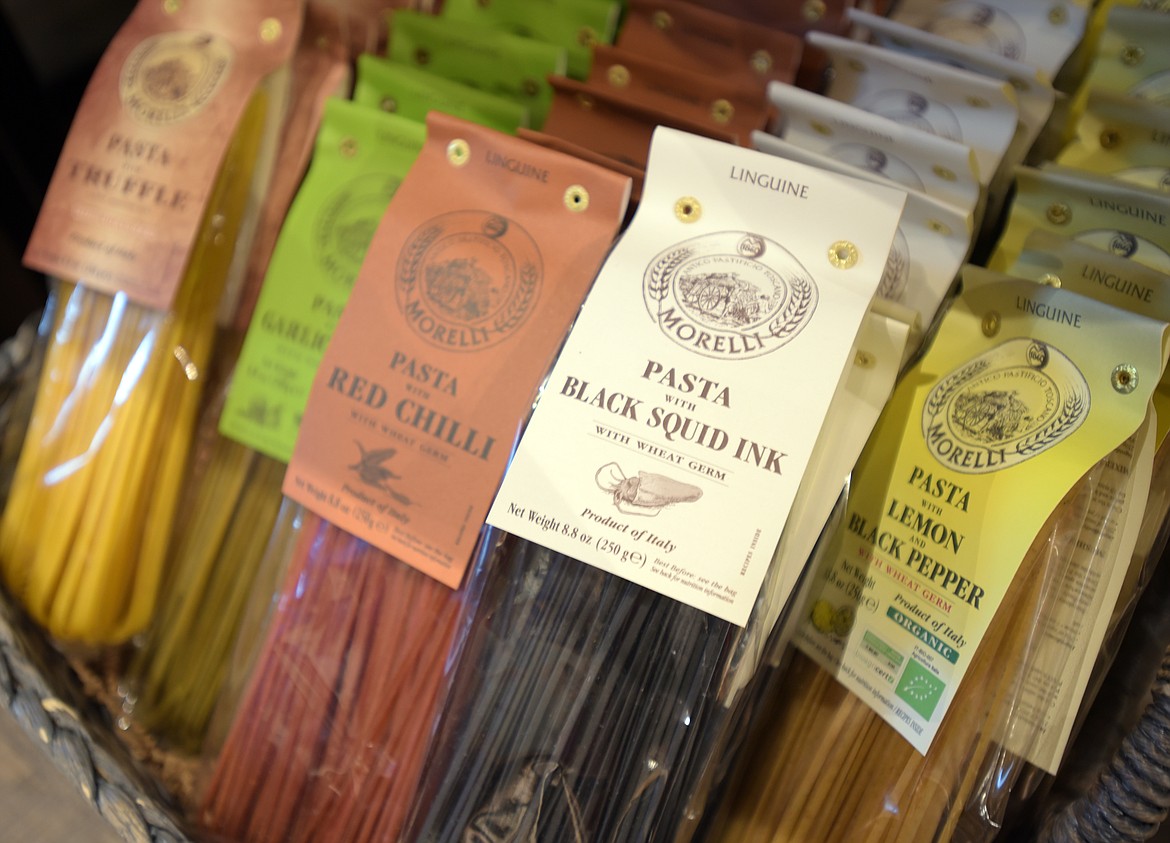 A wide selection of pasta, including these colored pastas, are sold at Trovare in Whitefish.