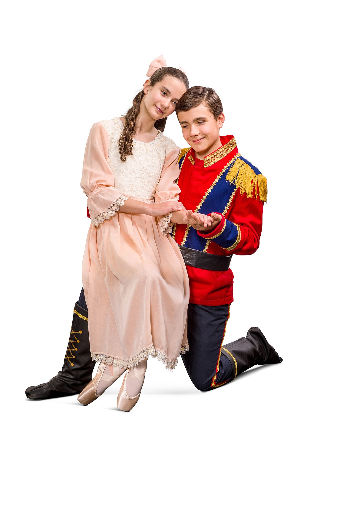 Northwest Ballet School students Miki Flint and Nutcracker Prince Nicholas Thompson.