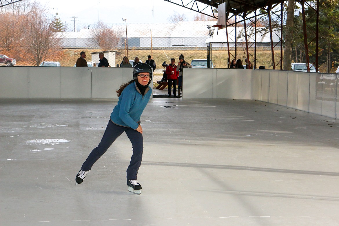 Photo by HECTOR MENDEZ JR.
Ashley Glaza enjoying the new ice rink which will be open until March, 24 hours a day.