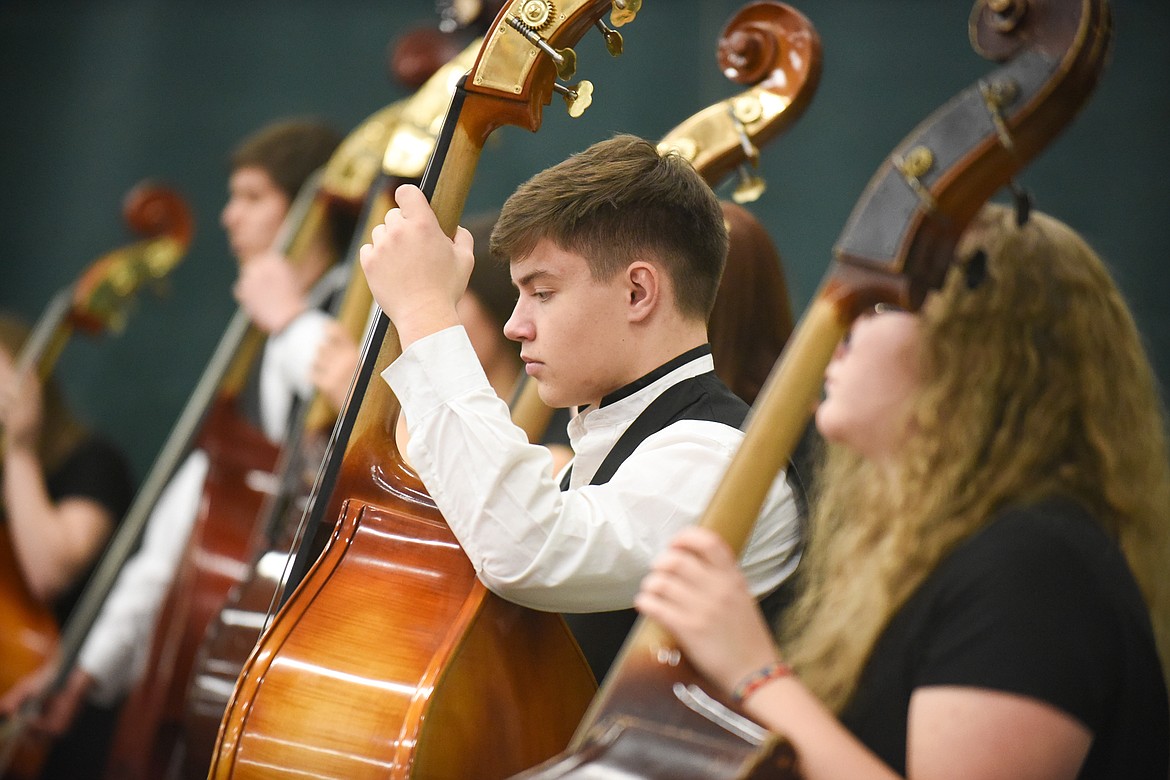 A student plays an arrangement of &#147;Amazing Grace&#148; during Monday&#146;s Veterans Day Assembly at Whitefish High School. (Daniel McKay/Whitefish Pilot)