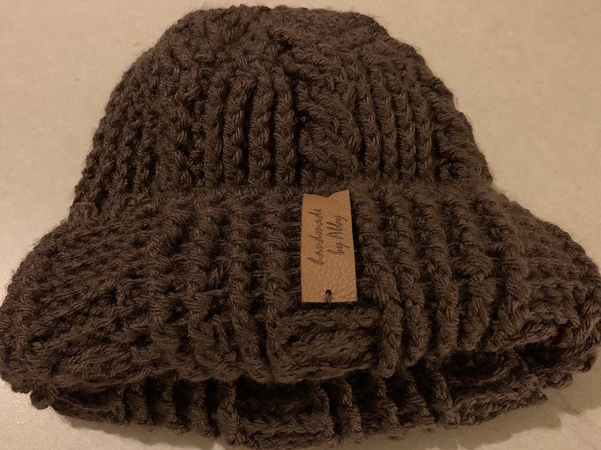 A crocheted hat with a personal label by Abby Johnson. 
Making crafted gifts for loved ones adds meaning 
and loving feelings that can last generations.