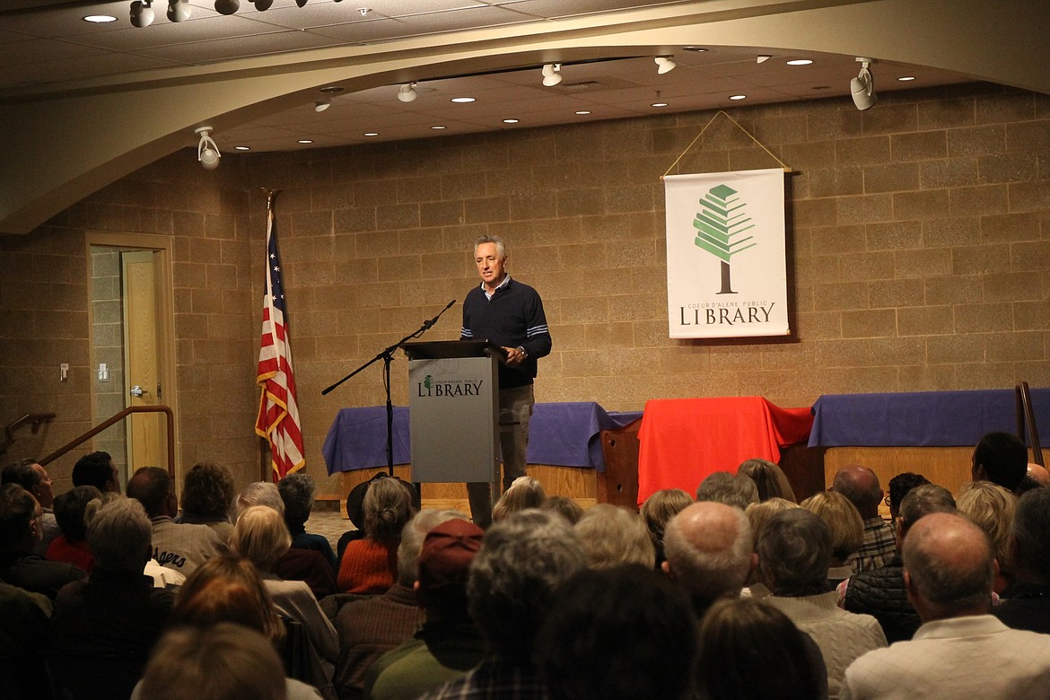 Famed author and sportswriter Rick Reilly kept a standing-room-only crowd in stitches Thursday night as he drew a connection between President Donald Trump's golf game and his predilection with winning&#151;at all costs. (CRAIG NORTHRUP/Press)