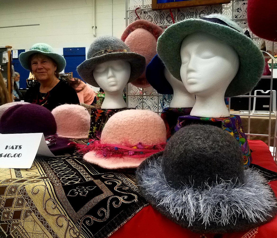 Becky Hoskins&#146; felted hats made from wool are crafted to fashionably keep heads warm.