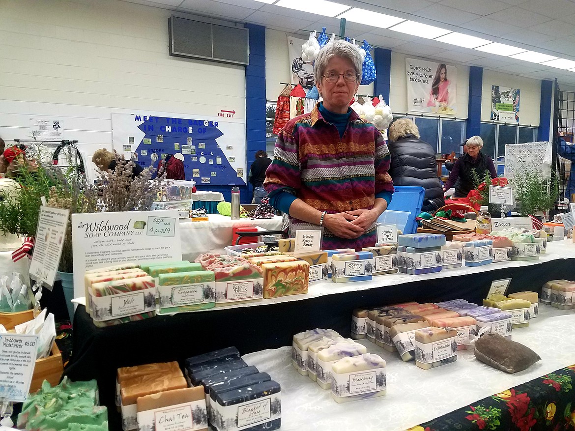 Judith Miller, of Wildwood Soap Company, with her large selection of hand crafted soap.