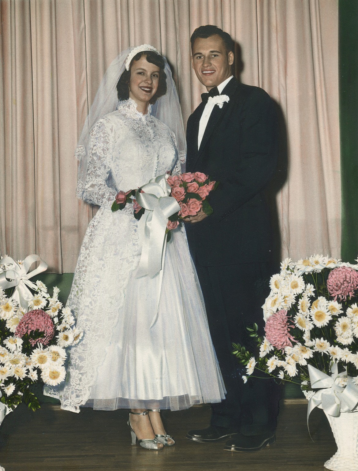 The Johnsons on their wedding day in 1954.